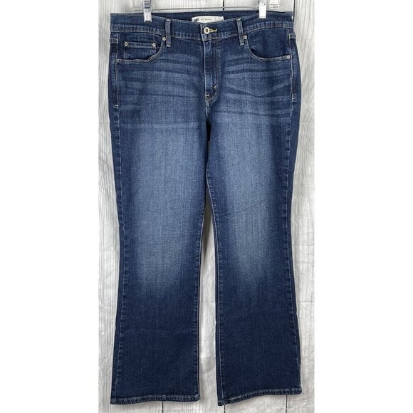 Levi's Womens 515 Curvy Fit Boot Cut Size 14 Stretchy Blue Jeans - Picture 1 of 8